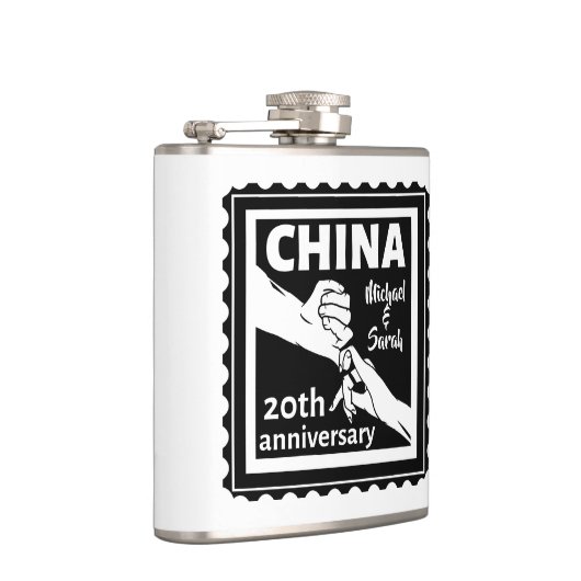 20ste trouwdag China traditioneel Heupfles (Rechts)