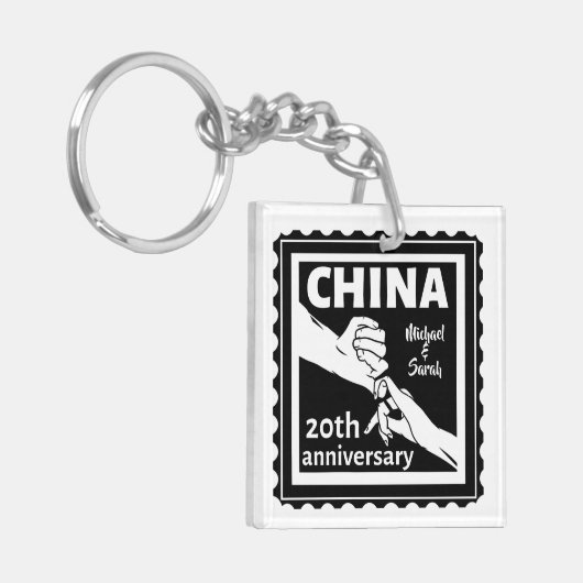 20ste trouwdag China traditioneel Sleutelhanger (Voorkant Links)