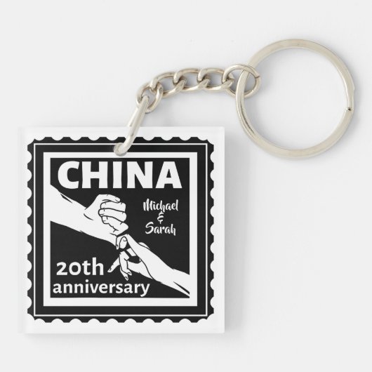 20ste trouwdag China traditioneel Sleutelhanger (Achterkant)