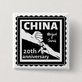 20ste trouwdag China traditioneel Vierkante Button 5,1 Cm (Voorkant)