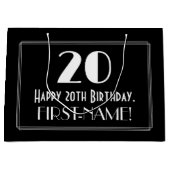 20ste verjaardag: Art Deco Geïnspireerde stijl "20 Groot Cadeauzakje (Voorkant)