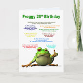 20ste verjaardag, Frog Jokes Kaart (Voorkant)