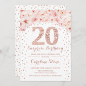 20ste Verrassingsverjaardagsfeestje - White Rose G Kaart (Voorkant / Achterkant)