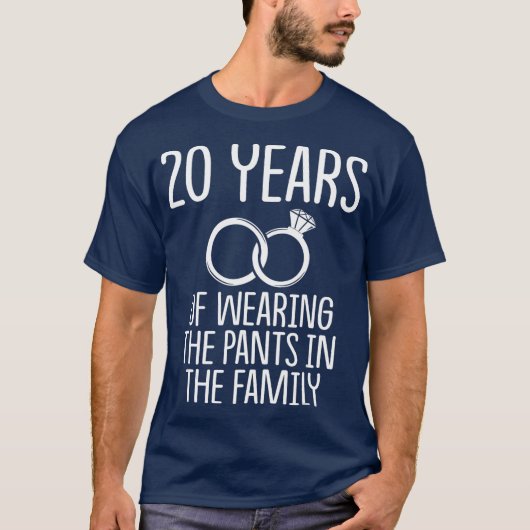 20th 20 year Wedding Anniversary Gift Pants Wife T-shirt (Voorkant)