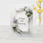 20th Anniversary Scroll Lilacs and Hydrangeas Kaart (Gele Bloem)