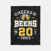 20Th Birthday Cheers And Beers Birthday Fleece Deken (Voorkant)