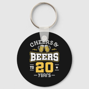 20Th Birthday Cheers And Beers Birthday Sleutelhanger
