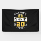 20Th Birthday Cheers And Beers Birthday Spandoek (Horizontaal)