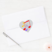 20th Birthday Music Notes Heart Sticker (Envelop)