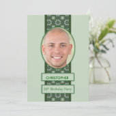 20th Birthday Party Invitation Afbeelding + naam Kaart (Staand voorkant)