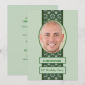 20th Birthday Party Invitation Afbeelding + naam Kaart (Voorkant / Achterkant)