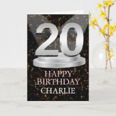 20th Birthday Spotlights Voeg een naam toe Kaart (Gele Bloem)