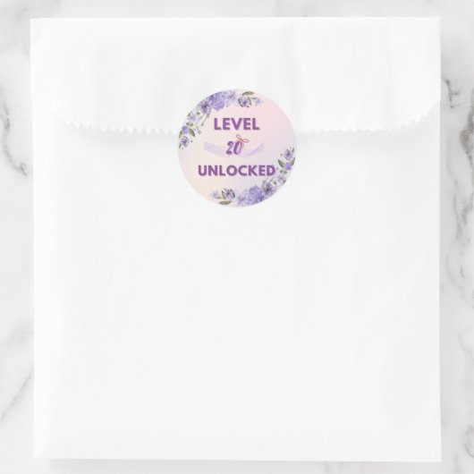 20th Birthday Sticker – level 20 unlocked (Tas)