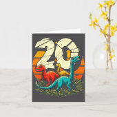 20th Birthday Trex Dinosaur 20 Year Old Boy Girl  Kaart (Gele Bloem)