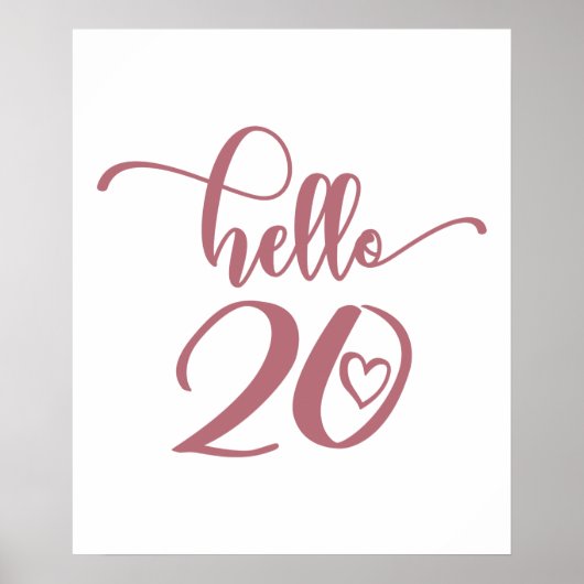 20th Birthday Women Hello 20 Cute 20 Years Old Poster (Voorkant)