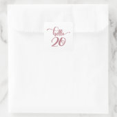 20th Birthday Women Hello 20 Cute 20 Years Old Vierkante Sticker (Tas)