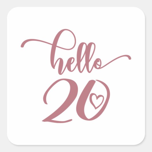 20th Birthday Women Hello 20 Cute 20 Years Old Vierkante Sticker (Voorkant)