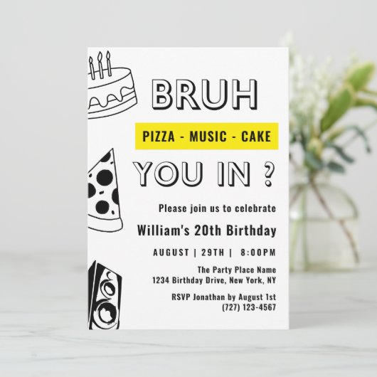 20th Bruh, Jij in Verjaardag Tiener Jongen Grappig Kaart (Staand voorkant)