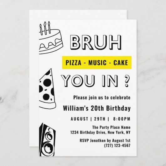 20th Bruh, Jij in Verjaardag Tiener Jongen Grappig Kaart (Voorkant / Achterkant)