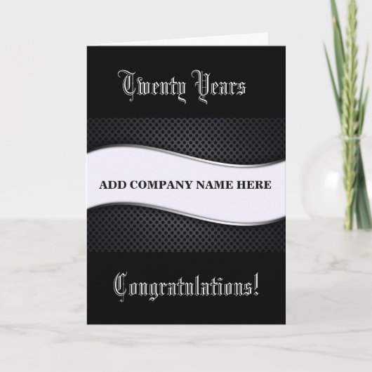 20th-Business Jubileum - B/W grafische golf Kaart (Voorkant)