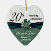 20th Emerald Damask Wedding Jubileum - Custom Keramisch Ornament (Rechts)