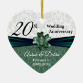 20th Emerald Damask Wedding Jubileum - Custom Keramisch Ornament (Voorkant)