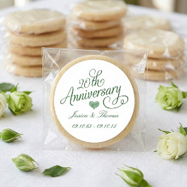 20th Emerald Wedding Anniversary Paper Plates Ronde Sticker