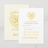 20th gouden hart jubileum antwoord RSVP (Voorkant / Achterkant)