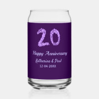 20th Happy Anniversary Voeg een paar toe Naam Datu