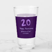 20th Happy Anniversary Voeg een paar toe Naam Datu Glas (Achterkant)