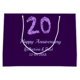 20th Happy Anniversary Voeg een paar toe Naam Datu Groot Cadeauzakje