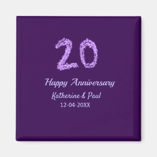 20th Happy Anniversary Voeg een paar toe Naam Datu Magneet