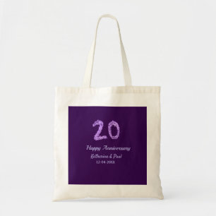 20th Happy Anniversary Voeg een paar toe Naam Datu Tote Bag