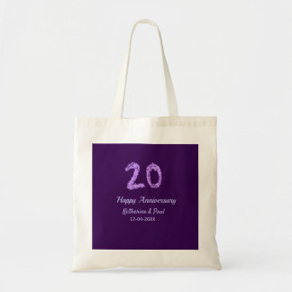 20th Happy Anniversary Voeg een paar toe Naam Datu Tote Bag