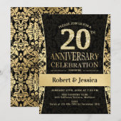 20th jubileumfeest - Goud Zwart Kaart (Voorkant / Achterkant)