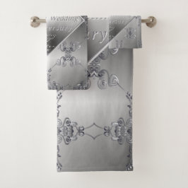 20th Platinum Emerald Anniversary  Bath Towel Set Bad Handdoek