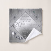 20th Platinum Emerald Anniversary Bath Towel Set Bad Handdoek (Wasdoekje)