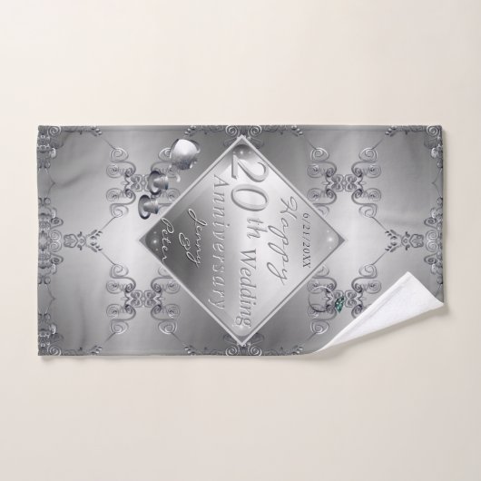 20th Platinum Emerald Anniversary Bath Towel Set Bad Handdoek (Handdoek)