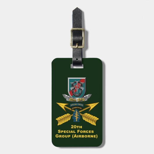 20th Special Forces Group Bagagelabel (Voorkant verticaal)