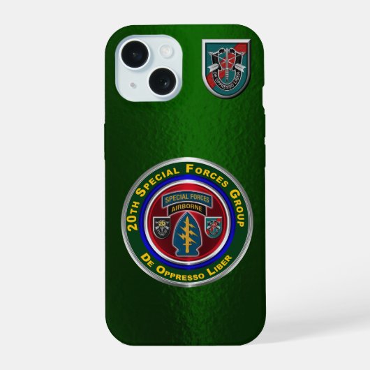 20th Special Forces Group iPhone 15 Case (Achterkant)