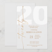 20th Twentieth Birthday Modern Twenty Party Kaart (Voorkant / Achterkant)