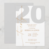 20th Twentieth Birthday Modern Twenty Party  Kaart (Voorkant / Achterkant)