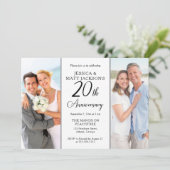 20th Wedding Anniversary Celebration Then and Now  Kaart (Staand voorkant)