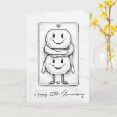 20th Wedding Anniversary Electrical Socket  Kaart (Gele Bloem)