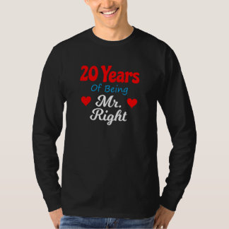 20th Wedding Anniversary for Men Him Mr Right Husb T-shirt