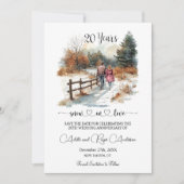 20th Wedding Anniversary Winter Landscape Romantic Save The Date (Voorkant)
