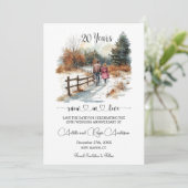 20th Wedding Anniversary Winter Landscape Romantic Save The Date (Staand voorkant)