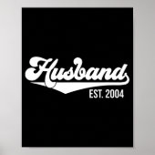20th Wedding Jubileum Husband Est 2004 T-shirt. Poster (Voorkant)