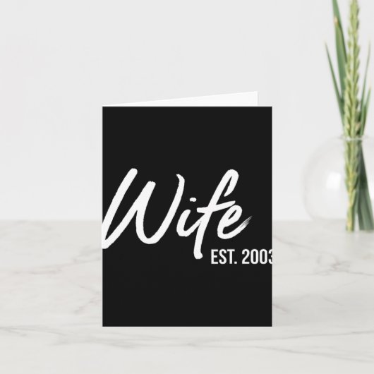 20th Wedding Jubileum Wife Est 2003 T-shirt.png Kaart (Voorkant)