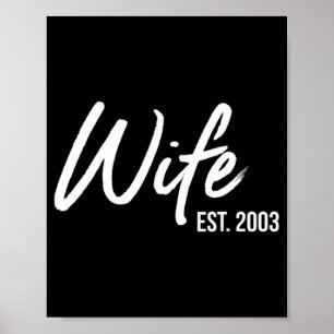 20th Wedding Jubileum Wife Est 2003 T-shirt.png Poster
